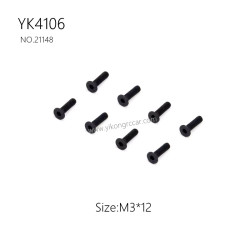 YIKONG YK4106 Pro Parts Flat head hex socket screw M3*12 21148
