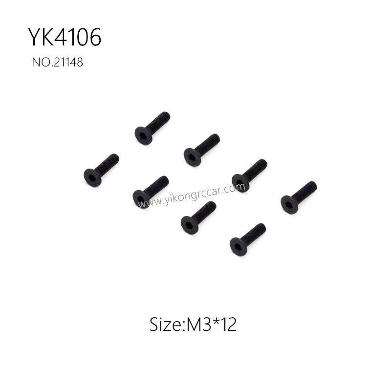 YIKONG YK4106 Pro Parts Flat head hex socket screw M3*12 21148