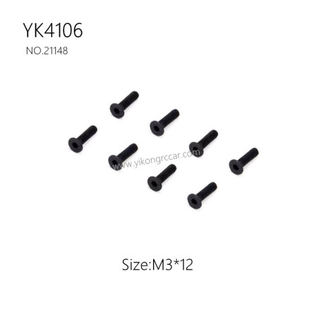 YIKONG YK4106 Pro Parts Flat head hex socket screw M3*12 21148