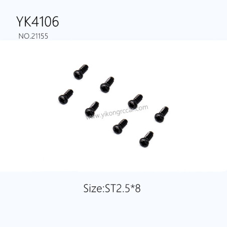 YIKONG YK4106 Pro Parts Pan head Cross Self-tapping Screw ST2.5*8 21155
