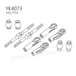 YIKONG TB7 YK4073 Pro Parts Steering linkage rod (adjustable) 71113