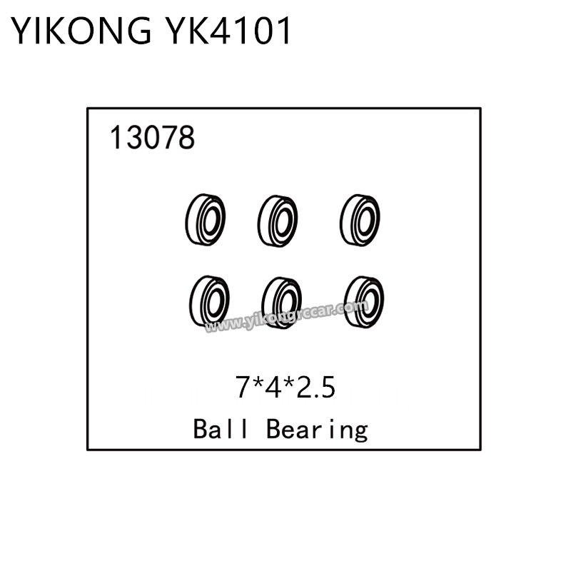 YIKONG YK4101 RC Car Parts Ball Bearing (7*4*2.5) 13078 YIKONG YK4101 RC Car Parts Ball Bearing (7*4*2.5) 13078