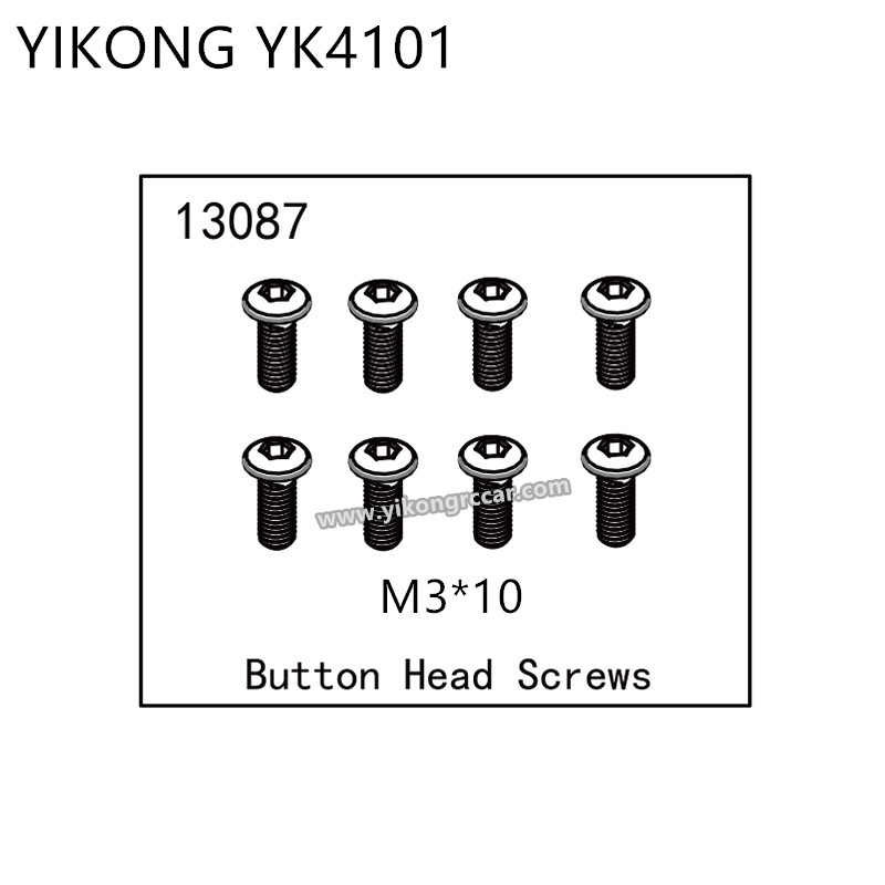YIKONG YK4101 RC Truck Parts Button Head Screws (M3*10) 13087 YIKONG YK4101 RC Truck Parts Button Head Screws (M3*10) 13087