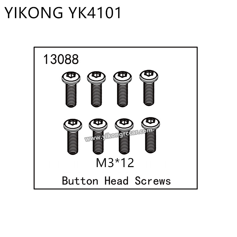 YIKONG YK4101 RC Truck Parts Button Head Screws (M3*12) 13088 YIKONG YK4101 RC Truck Parts Button Head Screws (M3*12) 13088