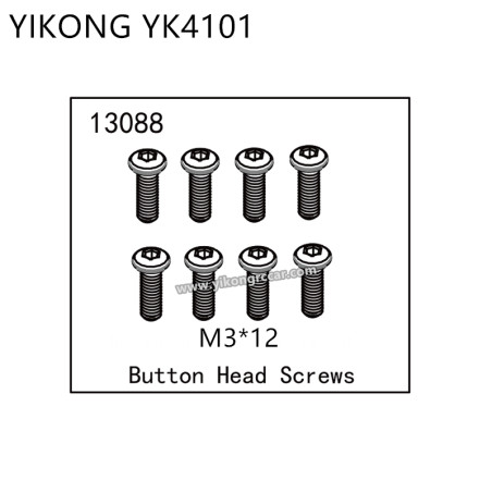 YIKONG YK4101 RC Truck Parts Button Head Screws (M3*12) 13088