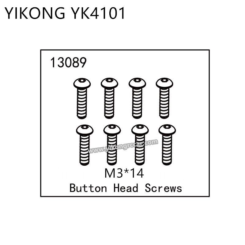 YIKONG YK4101 RC Truck Parts Button Head Screws (M3*14) 13089 YIKONG YK4101 RC Truck Parts Button Head Screws (M3*14) 13089