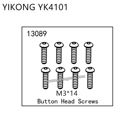 YIKONG YK4101 RC Truck Parts Button Head Screws (M3*14) 13089
