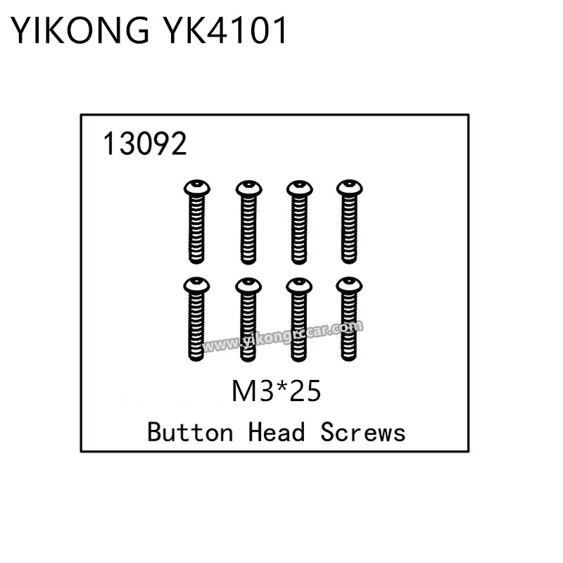 YIKONG YK4101 RC Truck Parts Button Head Screws (M3*25) 13092 YIKONG YK4101 RC Truck Parts Button Head Screws (M3*25) 13092