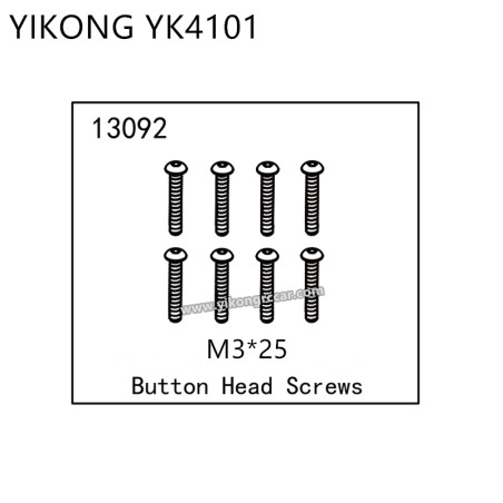 YIKONG YK4101 RC Truck Parts Button Head Screws (M3*25) 13092