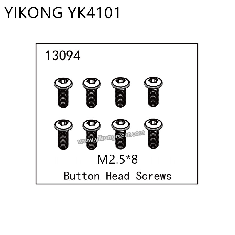 YIKONG YK4101 RC Truck Parts Button Head Screws (M2.5*8) 13094 YIKONG YK4101 RC Truck Parts Button Head Screws (M2.5*8) 13094
