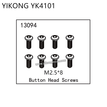 YIKONG YK4101 RC Truck Parts Button Head Screws (M2.5*8) 13094