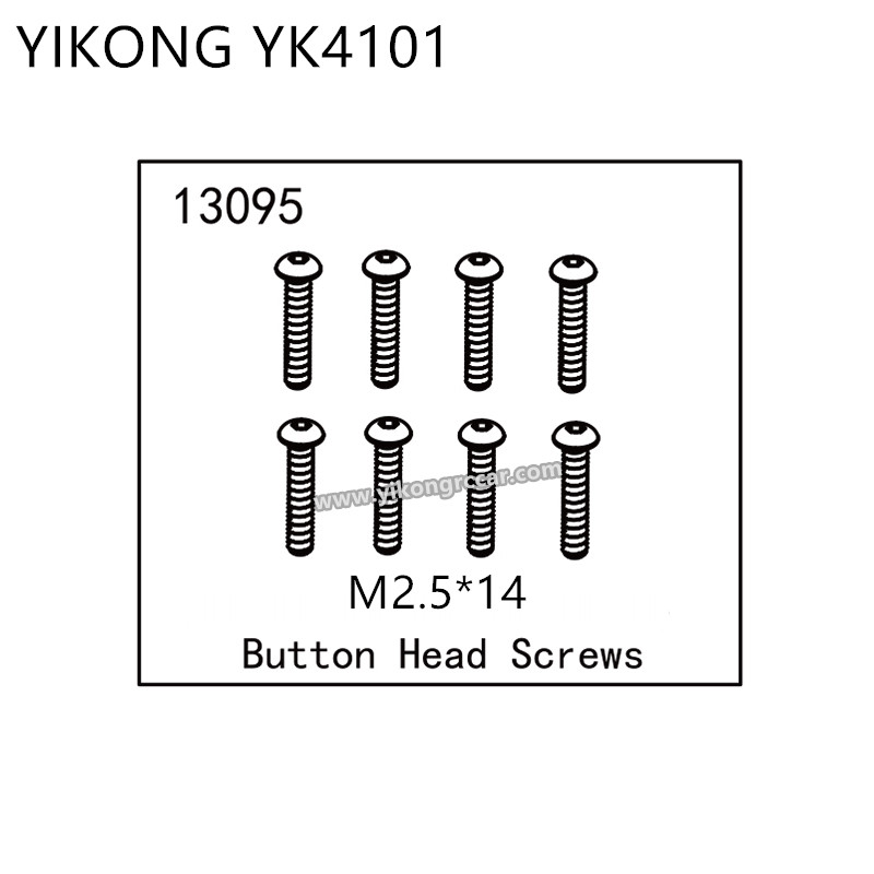 YIKONG YK4101 RC Truck Parts Button Head Screws (M2.5*14) 13095 YIKONG YK4101 RC Truck Parts Button Head Screws (M2.5*14) 13095