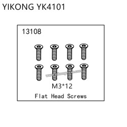 YIKONG YK4101 RC Car Parts Flat Head Screws (M3*12) 13108