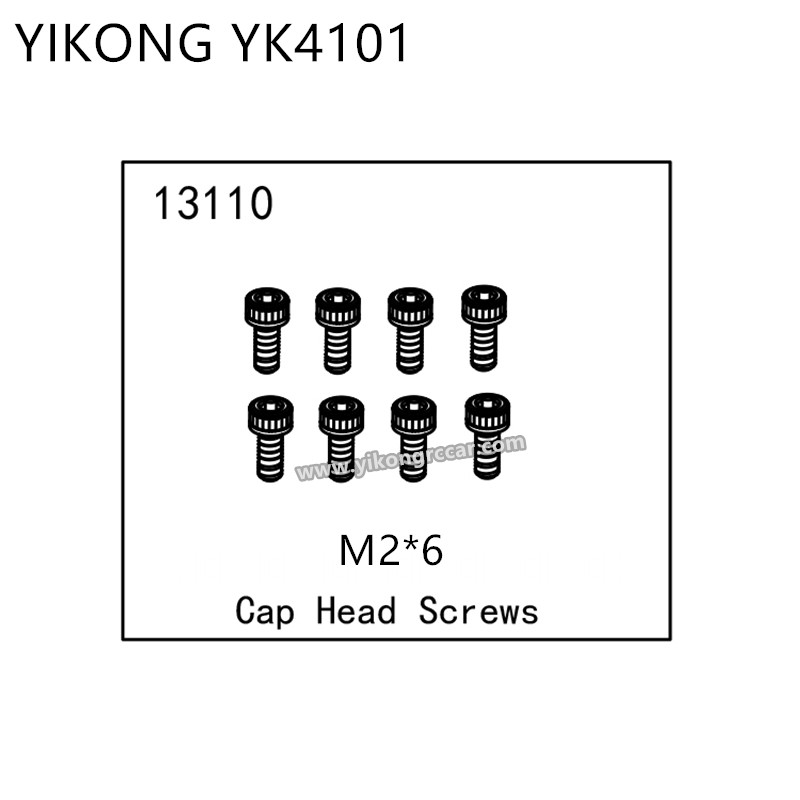 YIKONG YK4101 RC Car Parts Cap Head Screws (M2*6) 13110 YIKONG YK4101 RC Car Parts Cap Head Screws (M2*6) 13110