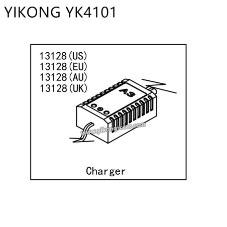 YIKONG YK4101 RC Car Parts A3 charger (US) (EU) (AU) (UK) 13128