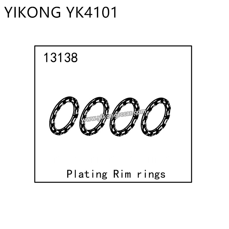 YIKONG YK4101 RC Car Parts Plating Rim Rings 13138 YIKONG YK4101 RC Car Parts Plating Rim Rings 13138