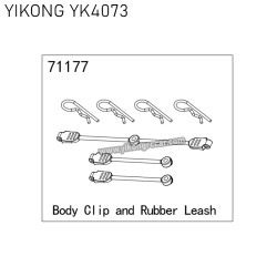 71177 YIKONG YK4073 RC Car Parts Body Clip and Rubber Leash