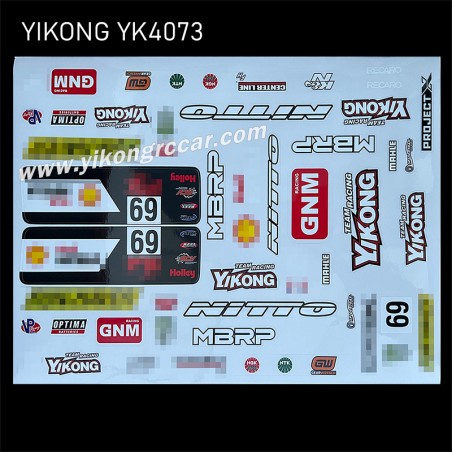 YIKONG TB7 YK4073 Parts Stickers