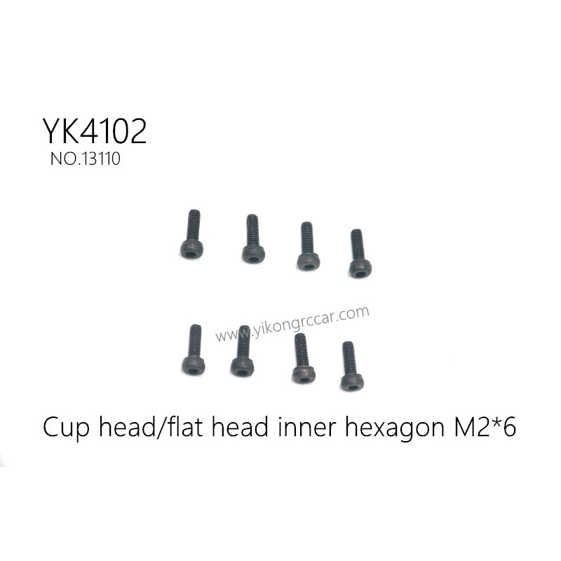 YIKONG YK4102 Pro Parts Cup head/flat head inner hexagon M2*6 13110 YIKONG YK4102 Pro Parts Cup head/flat head inner hexagon M2*6 13110