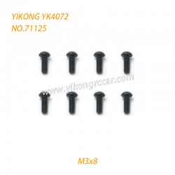 YIKONG YK4072 DF7 RC Short Truck Parts Button Head Screw (M3x8) 71125