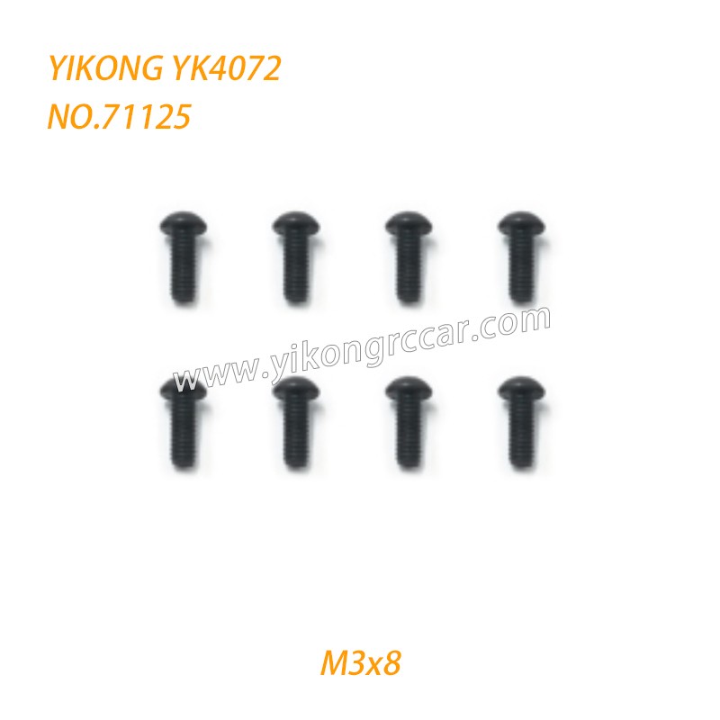 YIKONG YK4072 DF7 RC Short Truck Parts Button Head Screw (M3x8) 71125 YIKONG YK4072 DF7 RC Short Truck Parts Button Head Screw (M3x8) 71125