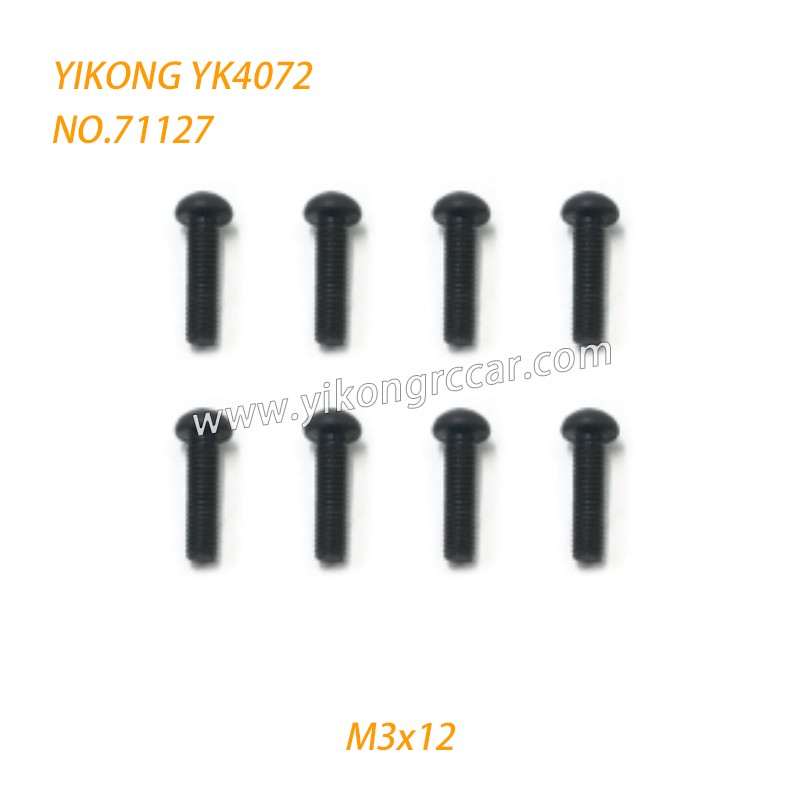 YIKONG YK4072 DF7 RC Short Truck Parts Button Head Screw (M3x12) 71127 YIKONG YK4072 DF7 RC Short Truck Parts Button Head Screw (M3x12) 71127