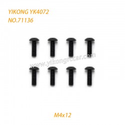 YIKONG YK4072 DF7 RC Short Truck Parts Button Head Screw (M4x12) 71136