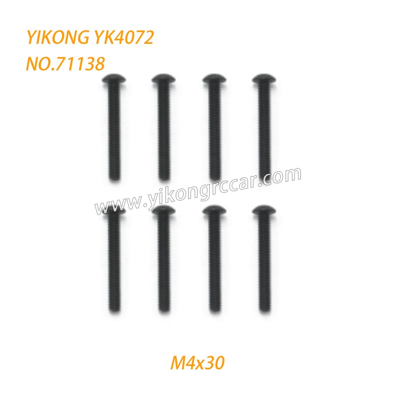 YIKONG YK4072 DF7 RC Short Truck Parts Button Head Screw (M4x30) 71138 YIKONG YK4072 DF7 RC Short Truck Parts Button Head Screw (M4x30) 71138