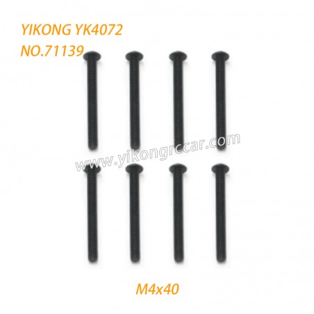 YIKONG YK4072 DF7 RC Short Truck Parts Button Head Screw (M4x40) 71139