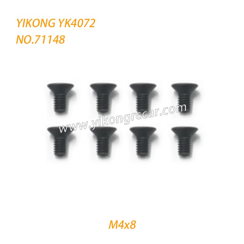 YIKONG YK4072 DF7 RC Short Truck Parts Flat Head Screws (M4x8) 71148