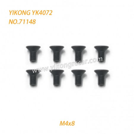 YIKONG YK4072 DF7 RC Short Truck Parts Flat Head Screws (M4x8) 71148
