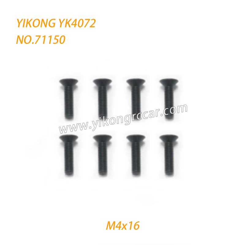 YIKONG YK4072 DF7 RC Short Truck Parts Flat Head Screws (M4x16) 71150