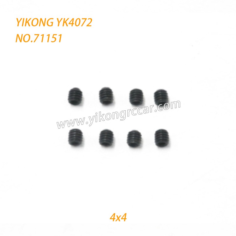 YIKONG YK4072 DF7 RC Short Truck Parts Headless Screws (4x4) 71151