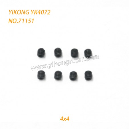 YIKONG YK4072 DF7 RC Short Truck Parts Headless Screws (4x4) 71151
