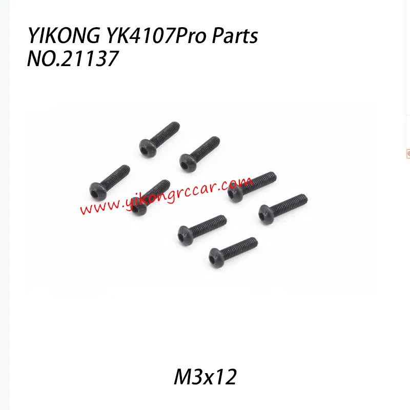 YIKONG YK4107Pro Parts Pan Head Hex Socket Screws (M3x12) 21137 YIKONG YK4107Pro Parts Pan Head Hex Socket Screws (M3x12) 21137