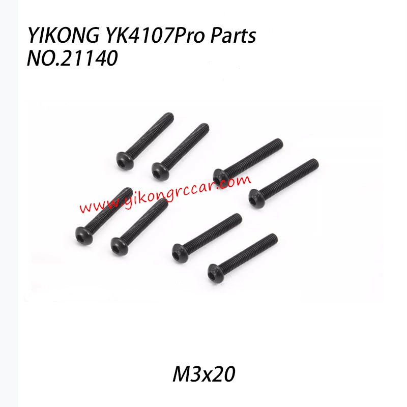 YIKONG YK4107Pro Parts  Pan Head Hex Socket Screws (M3x20) 21140