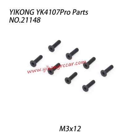 YIKONG YK4107Pro Parts Flat Head Socket Screw (M3x12) 21148