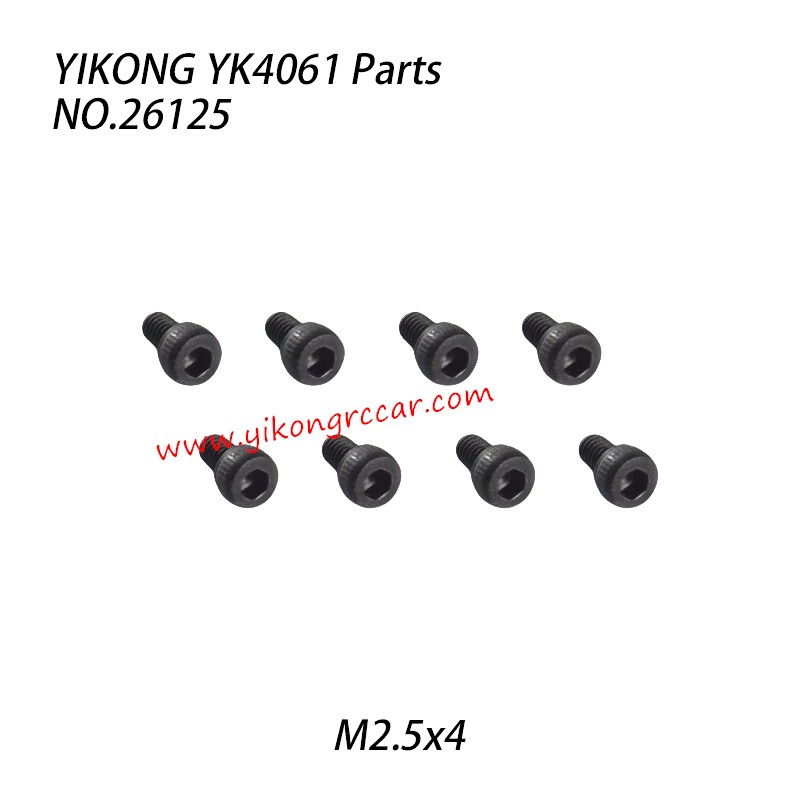 YIKONG YK4061 Parts Cup head hexagon socket screw M2.5x4 26125 YIKONG YK4061 Parts Cup head hexagon socket screw M2.5x4 26125