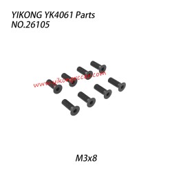 YIKONG YK4061 RC Crawler Parts Flat-head hex socket screw M3x8 26105