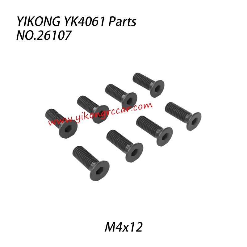 YIKONG YK4061 Parts Flat-head hex socket screw M4x12 26107 YIKONG YK4061 Parts Flat-head hex socket screw M4x12 26107
