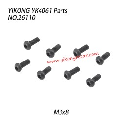 YIKONG YK4061 Parts Pan-head hex socket screw M3x8 26110