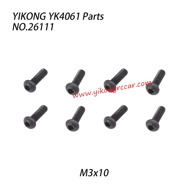 YIKONG YK4061 Parts Pan-head hex socket screw M3x10 26111 YIKONG YK4061 Parts Pan-head hex socket screw M3x10 26111