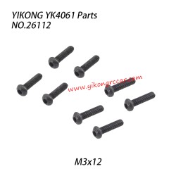 YIKONG YK4061 Parts Pan-head hex socket screw M3x12 26112