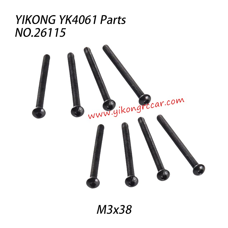 YIKONG YK4061 Parts Pan-head hex socket screw M3x38 26115 YIKONG YK4061 Parts Pan-head hex socket screw M3x38 26115