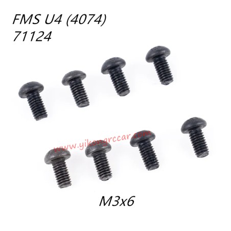 FMS 10702 (4074) RC Truck Parts Button Head Screws M3x6 APSC71124