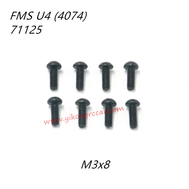 FMS 10702 (4074) RC Truck Parts Button Head Screws M3x8 APSC71125 FMS 10702 (4074) RC Truck Parts Button Head Screws M3x8 APSC71125