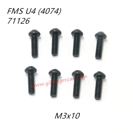 FMS 10702 (4074) RC Truck Parts Button Head Screws M3x10 APSC71126