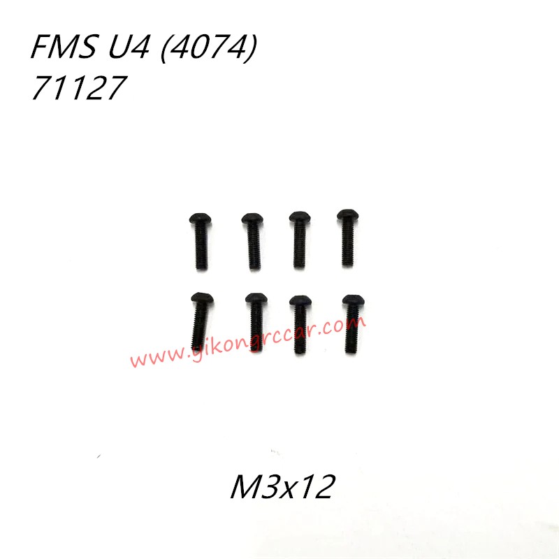 FMS 10702 (4074) RC Truck Parts Button Head Screws M3x12 APSC71127