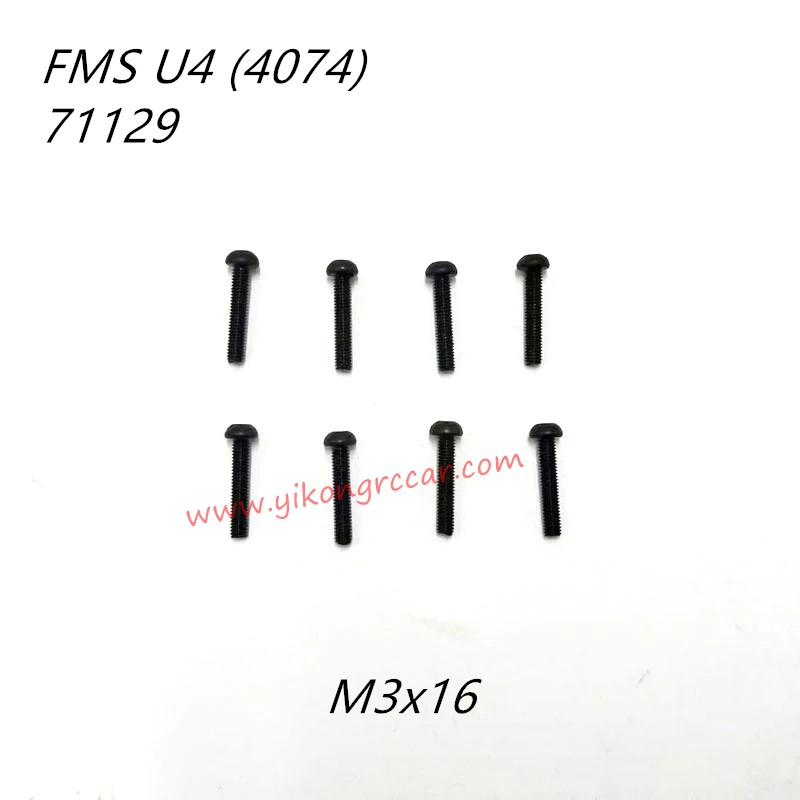FMS 10702 (4074) 1/7 RC Car Parts Button Head Screws M3x16 APSC71129 FMS 10702 (4074) 1/7 RC Car Parts Button Head Screws M3x16 APSC71129