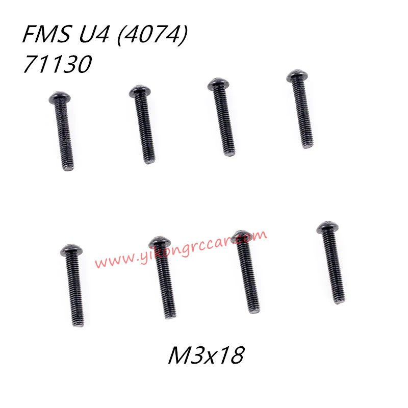 FMS 10702 (4074) 1/7 RC Car Parts Button Head Screws M3x18 APSC71130 FMS 10702 (4074) 1/7 RC Car Parts Button Head Screws M3x18 APSC71130